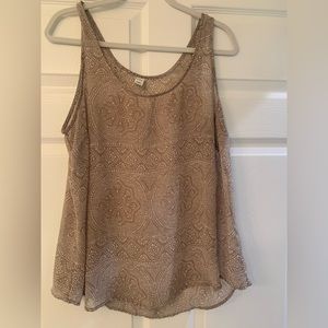 ‼️MOVING SALE ‼️ Old Navy sheer brown pattern tank XL